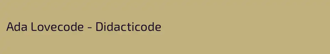 Ada Lovecode - Didacticode